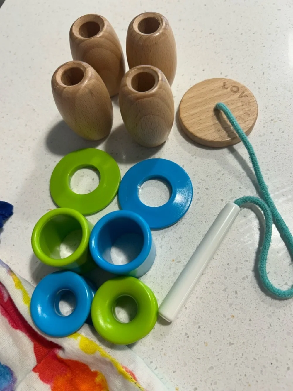 Lovevery Threadable Bead Kit from the Adventurer Play Kit Months 16, 17, 18